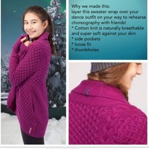 Ivivva by Lululemon Breathe Relax Love Knit Cardigan